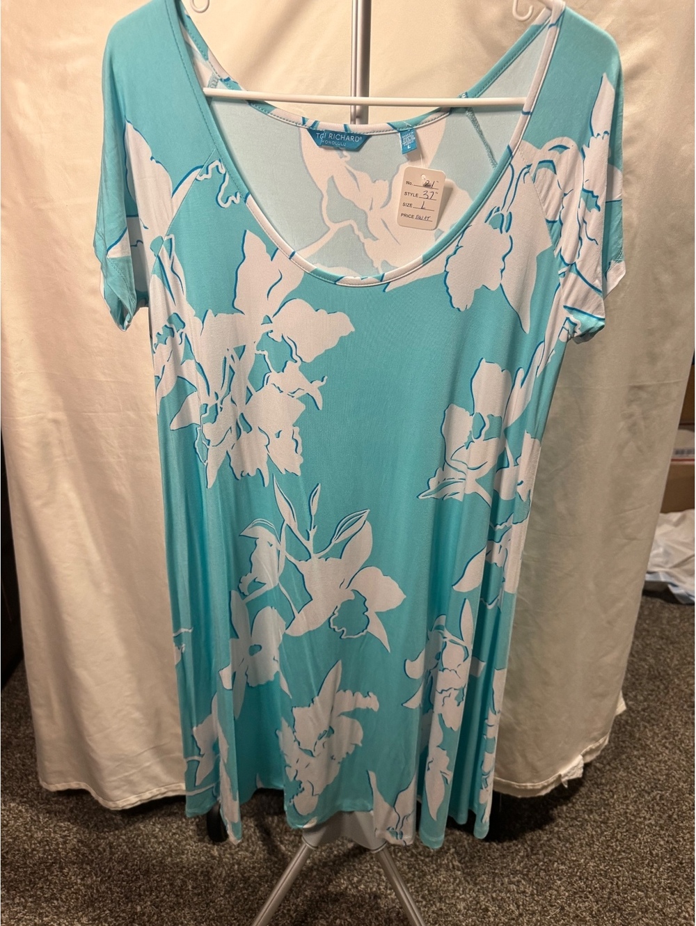 283 Tori Richard Honolulu Floral Modal Blend Dress Size L